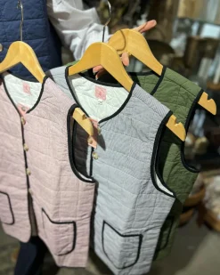CRAFT SISTERS Quilted Waistcoat Army