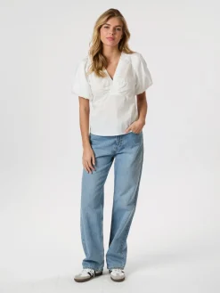 NEO NOIR Irina Poplin Blouse Hvid