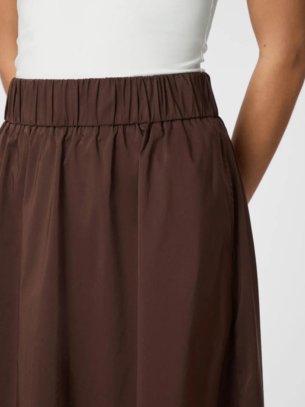 NEO NOIR Yara Poplin Skir Dark Brown