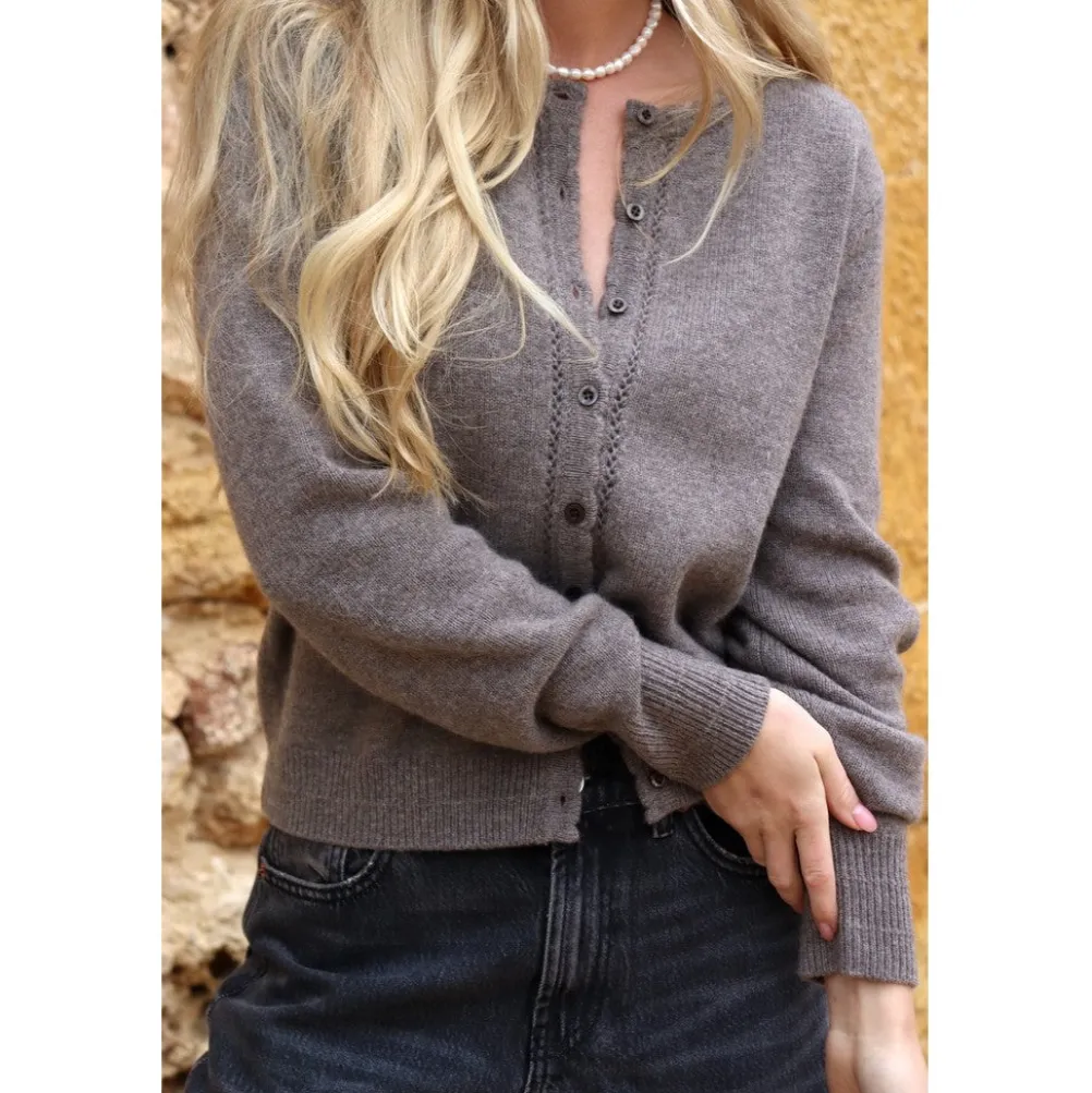 O'TAY Faith Cardigan Brownstone