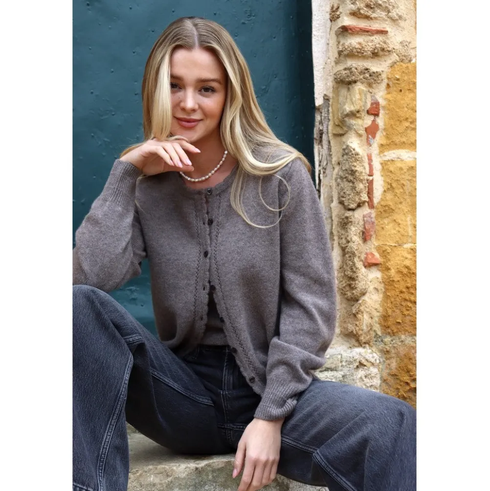 O'TAY Faith Cardigan Brownstone