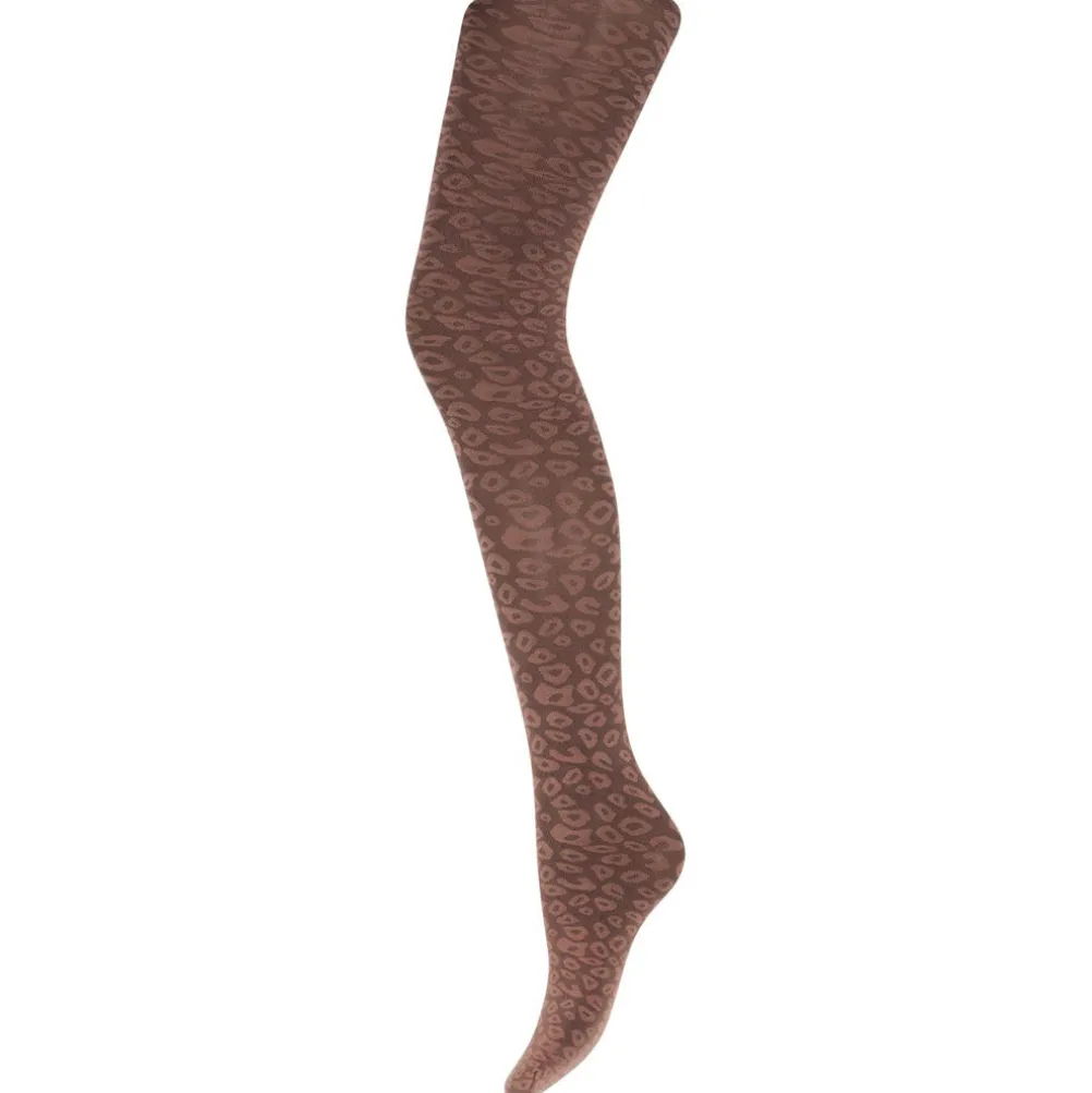 SNEAKY FOX Mac Leopard Strømpebukser 5576 Sienna Brown